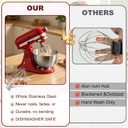 K45WW whisk attachment for kitchenaid mixer, compatible with kitchen aid - 4.5 & 5 Qt Full Stainless Steel 6-Wire Whip, Tilt-Head Mixer Replacement Part, Dishwasher Safe