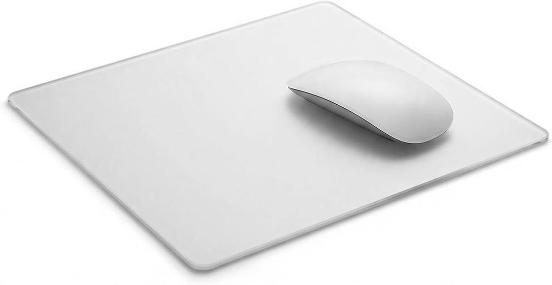 Glass Gaming Mouse Pad, Hard Surface Clear Mat for Enhanced Precision and Speed Control, for Gaming, Office, and Design Use (Transparent Frosted,300mmx250mm)