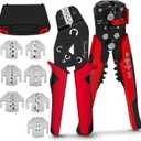 Terminal Crimping Tool and Multi-Purpose Wire Stripper Kit - Multiple jaw sizes, ratcheting design, Wire Crimper Tool - Ideal for mc4 crimping, wiring, repair electrical