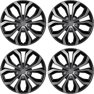 AutoBeeDen 4-Pack Universal Hubcaps Replacement R17 17 inch, Steel Wheel Rim Cover for Most Cars Trucks Sedans SUV, 17" 17 in Wheel Covers Hub Caps (Gray+Black Color)