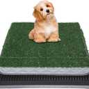 Reusable Training Pad Potty with 2-Pack Replaceable Artificial Grass Quick Absorbent Indoor Portable Dog Patio Potty Washable Pee Pad for Dogs