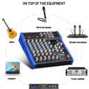 Audio Mixer, 10-Channel DJ Mixer Bluetooth Studio Mixing Board Audio with 99 DSP Effects USB Drive+48V Phantom Power, XLR Microphone Jack Professional Mixer For Karaoke Studio Streaming
