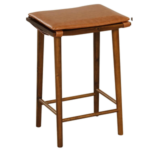 Rustic Bar Stools Set of 1, 25.5-inch Height Backless Stool with Footrest, Removable PU Leather Cushion, Rubber and Acacia Wood Frame, Counter Dining Chairs for Kitchen Island Pub Cafe, Brown Rustic Bar Stools Set of 1, 25.5-inch Height Backless Stool with Footrest, Removable PU Leather Cushion, Rubber and Acacia Wood Frame, Counter Dining Chairs for Kitchen Island Pub Cafe, Brown