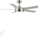 YUHAO 52 Inch Brushed Nickel Ceiling Fan with Light and Remote Control.Noiseless,Dimmable,3CCT,6 Speeds Reversible, DC Ceiling Fans for Indoor or Covered Outdoor Use.ETL Listed