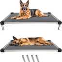 FXW TitanNest Chew-Proof Elevated Dog Bed, Padded Cot for Indoor/Outdoor/Camping Use, Durable & Washable Pet Bed for Large Dogs, 50-Inch, Grey (X-Large(50.0"L x 31.0"W x 7.3"H))