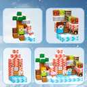 RiceBlock 100PCS Magnetic Blocks Toys for Kids, 7 Days Christma Advent Calendar, Science Learning Toys,Magnetic Cubes Building Blocks Toys for New Year (Pink)