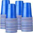 Mimorou Blue 200 Pack 16 oz Plastic Cups Bulk, Disposable Cups for Party Graduation Mardi Gras Wedding Stackable Beverage Drinking Tumbler Heavy Duty for BBQ Birthday Baby Shower