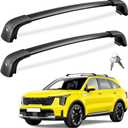 FengYu 300lb Lockable Roof Rack Cross Bars Compatible with 2021-2026 KIA Sorento&Sorento Hybrid with Flush Side Rails, Heavy Duty Aluminum Roof Rails Crossbars Cargo Bars Canoe Rooftop Black Luggage