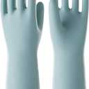 LANON wahoo Skin-Friendly Cleaning Gloves, Dishwashing Kitchen Gloves with Cotton Flocked Liner, Reusable, Non-Slip, Surf Spray, Medium (Medium (Pack of 1))