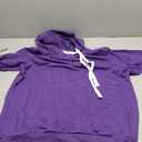 Short Sleeve Hoodies for Men Gym Workout Sweatshirt Lightweight Athletic Pullover Plus Size Hooded T Shirt Active Tops, Purple Large