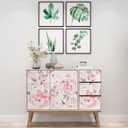 Floral Wallpaper Peel and Stick Wallpaper Watercolor Self Adhesive Removable Wallpaper Vinyl Contact Paper for Decorative Bedroom Home Wall (17.7"x118.1")