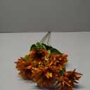 3 Pcs Sunflowers Artificial Flowers with Long Stems Silk Fake Large Sunflowers Decor Faux Sunflower Bouquet Floral Arrangement for Outdoor Indoor Summer Fall Wedding Party Table Centerpieces (Golden)