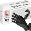 squish Disposable Gloves Black, 100 Count 4 mil Vinyl Gloves Exam Glove Latex Free Powder-Free Cleaning Rubber Glove for Kitchen Cooking Cleaning Food Handling(X-Large)