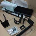 32 Inches Garage Storage, Garage Organization, Wall Mount Garden Tool Organizer, Max 300lbs Adjustable Metal Hooks, Yard Shed Hanging Rack, Heavy Duty Shelving for Rake Broom Mop Snowboard (32" Alloy Steel with 2 Panels & 4 Hooks)