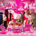 Pink Girls Table Decorations for Party - Hot Pink Princess Party Honeycomb Centerpieces Bachelorette Birthday Party Decorations Girls Doll Theme Party Decor