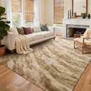 9x12 Ft Extra Large Shag Rugs for Living Room, Ultra Soft Fluffy Furry Area Rugs for Bedroom Indoor Floor, Aesthetic Carpet for Kids Home Decor (Khaki)