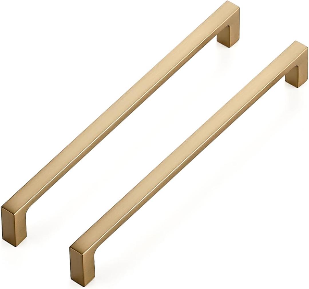 Ravinte 5 Pack Solid 7-1/2 Inch Square Cabinet Handles - Champagne Bronze Pulls for Drawers and Kitchen Cabinets - Hardware Handles