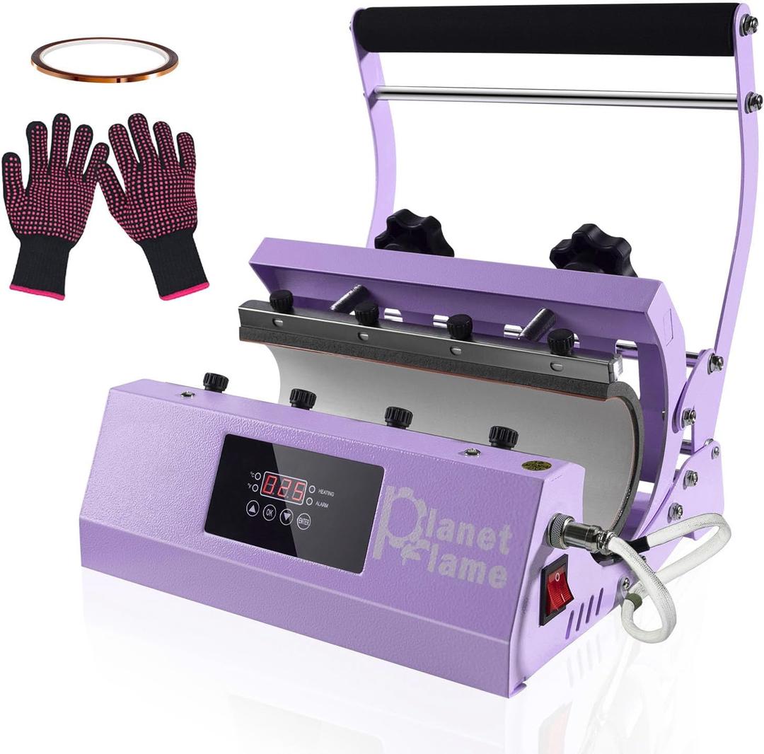 Tumbler Heat Press Machine 110V Tumbler Mug Press for 30oz 20oz 16oz Sublimation Straight Skinny Tumblers Glass Jar Cans & 11-15oz Mugs, DIY Cup Heat Press Transfer Print, Purple