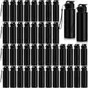 Domensi 50 Pieces Plastic Water Bottle Bulk 17 oz Sports Adults Reusable Large Water Bottles with Leak Proof Flip Top for Adults Fitness (Solid Black)