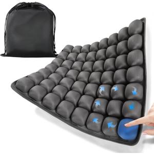 JOYMAY Travel Seat Cushion Inflatable Seat Cushion 56 Ergonomic Air Cell 3D Air Seat Cushions Adjustable Inflatable Portable Airplane seat Cushion for Wheelchair, Car, Office, Home Living (Grey)