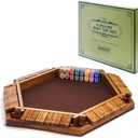 Vamslove Shut The Box Dice Game Wooden Board (L15 x W13) for 1 2 3 4 5 6 Player, 6 Sided 10 Numbers Math Games with 16 Dices for Kids Adults(Instructions Included)