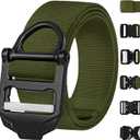 TECEUM Tactical Belt  Green B4 L  Heavy-Duty Military, Work, Hiking,Rigger, Utility, EDC Mens Belts  Quick-Release  Nylon Web