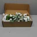 Ling's moment 8pcs Wedding Artificial Aisle Pew Flowers Chair Decorations White & Sage Green Arrangements with Chiffon Ribbons for Ceremony Chair Back Floral Reception Church Party Outdoor