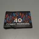 Zenacolor 40 Fabric Markers Pens Set - Non Toxic, Indelible and Permanent Fabric Paint - Fine Point Tip Textile Marker Pen