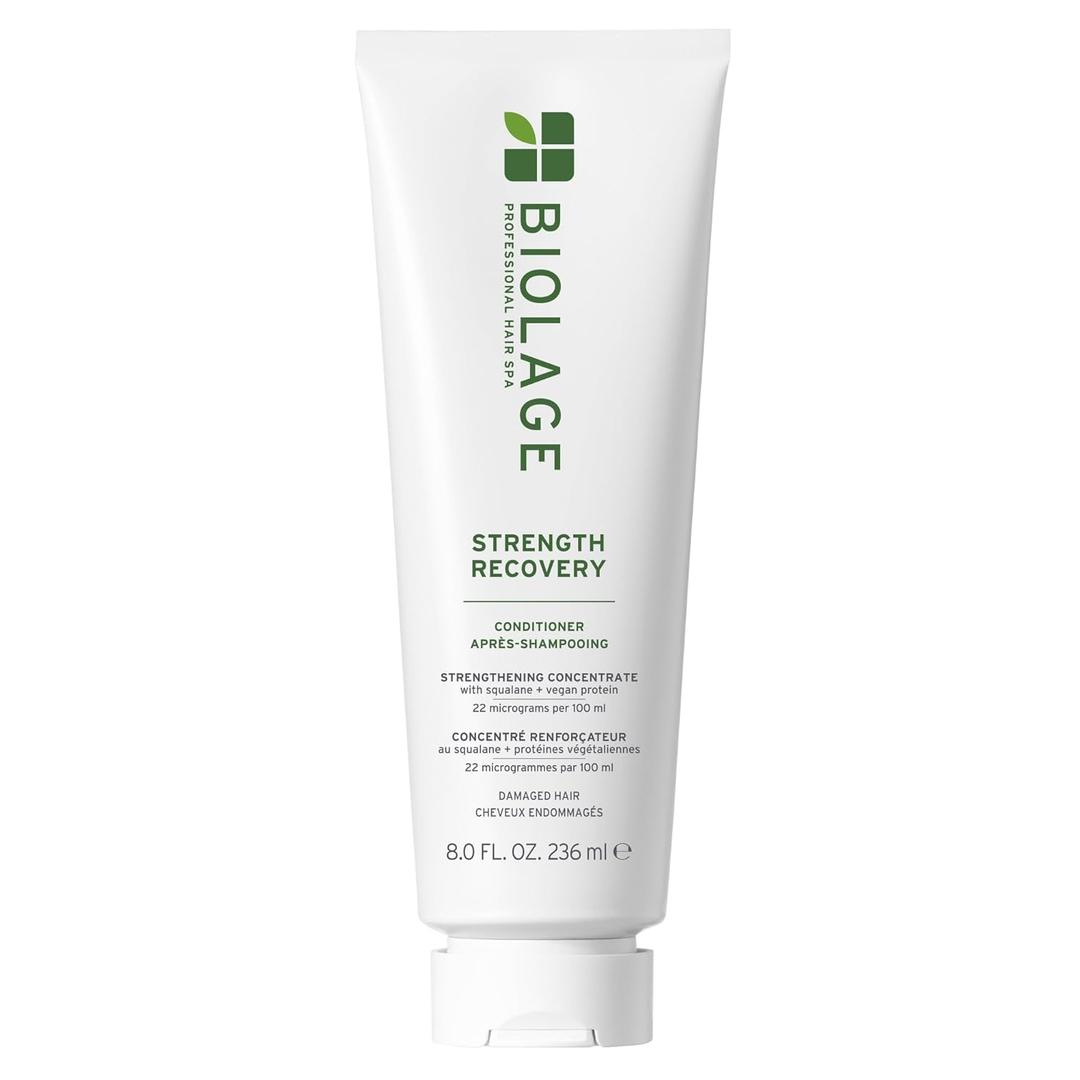 Biolage Strength Recovery Conditioner - Moisturizes & Strengthens Hair, Softness & Shine, Hydrates and Repairs Hair, With Olive Squalane & Vegan Proteins, Paraben-Free, Vegan (8 Fl Oz)