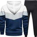 Tebreux Men's Jogging Tracksuit 2 Piece Athletic Outfit Hoodie Sports Sweatsuit Pullover Suit Sets (White, M)