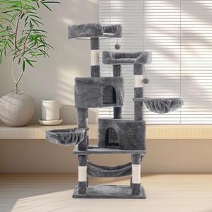57in Cat Tree Tower Condo Furniture Scratch Post for Kittens Pet House Play