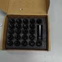 Lug Nuts M12x1.5 48mm Open End Wheel Nuts,Taper Acorn Seat, Forged Locknut Racing Nut 20 Set 2 Pieces Total 22 Pieces and 1 Nut Socket Key (Black, M12 x P1.5)