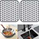 Sink Protectors for Kitchen Sink 12" & 13" 16" 18" 19" 24" 26" 28" 29", Silicone Kitchen Sink mats Protector for Bottom of Farmhouse Sink(12.25"X11.5"Gray 2PCS)