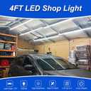 XLNYUUI Led Shop Lights,4FT LED Light 50W 6000K 7000LM Led Daylight, Garage Light, Linkable Clear Cover Integrated V-Shape for Garage Warehouse Workbench Workshop (6-Pack)