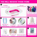 Electric Sitz Bath, Sitz Bath for Hemorrhoids, Sitz Bath for Postpartum Care, Toilet Seat Basin for Women, Yoni Hip Bath Pan, Sits Bath Soak Salts Bowl, Vaginal Wash Tub, Foldable, Pink