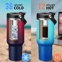 40 OZ Tumbler with Handle and Straw - Stainless Steel Water Cup with 2-in-1 Lids, Travel Coffee Mug Insulated Tumblers with Handle, Leak-proof Large Water Bottle Fits in Car Cup Holder