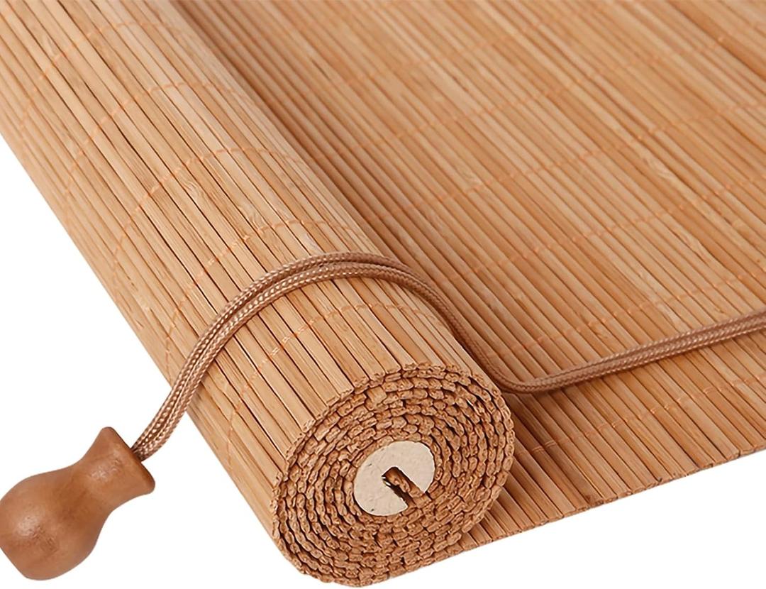 HIAPES Bamboo Blinds for Interior Window, Bamboo Shades for Indoor Windows, Custom Size, Easy Install Roller Shades for Indoor Window and Outdoor Patio