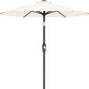 AreShark 7.5FT Patio Umbrella Table Market Umbrella with 6 Sturdy Ribs, Button Tilt/Crank, Heavy-Duty Outdoor Umbrellas for Pool, Deck, Garden and Backyard, Cream White
