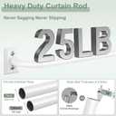 Hei!Dear 2 Pack Blackout Curtain Rod for Windows 48 to 84 inch (4-7Ft), Wrap Around Room Darkening Curtain Rods, 5/8" Samll Adjustable Modern Decorative Window rod,White