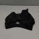 GRAPENT Bikini Tops for Women Twist Front Ruched Bathing Suit Adjustable Crisscross Back Cropped Tankini Swim Top Only M Black