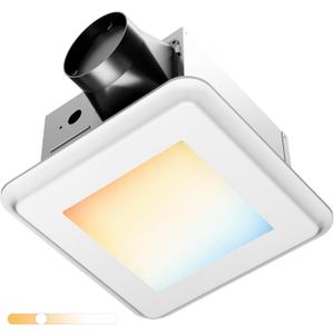 Amico Bathroom Exhaust Fan with Light, 80 CFM, 0.9 Sones, 1000LM, 5CCT, Easy Install, Ceiling Mount Shower Bathroom Fan, Adjustable Household Ventilation Fan, ETL & FCC Certified