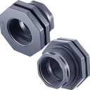 2 Pcs 3 Inch Bulkhead Fitting PVC Water Tank Connector Plumbing Pipe Threaded Bulkhead Fitting NPT for Rain Barrels, Water Tanks, Aquariums, Tubs, Pools