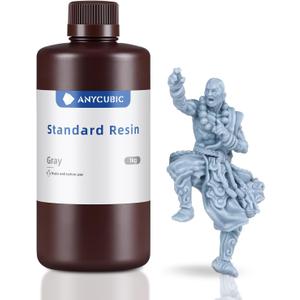 ANYCUBIC 3D Printer Resin, 405nm High Precision Fast Curing UV Photopolymer Resin for LCD 3D Printing, 1kg Grey