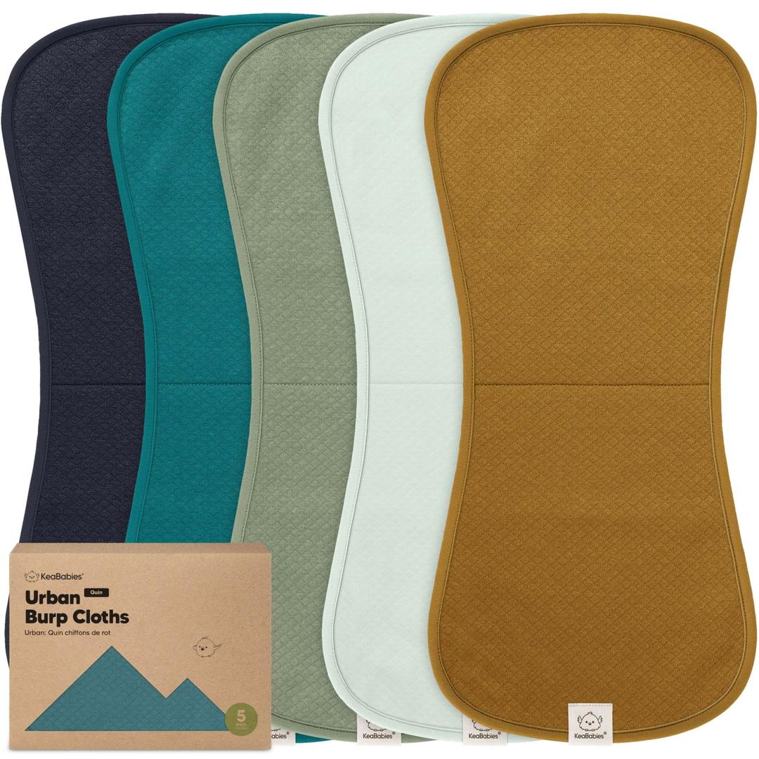 5-Pack Urban Quin Burp Cloths (Eclipse)