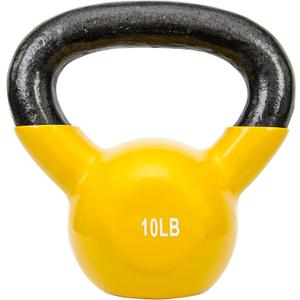 Sunny Health & Fitness Vinyl Coated Kettlebell for Strength Weight Training & Swinging Exercise - In 5, 10, 15, 20, 25 Pound