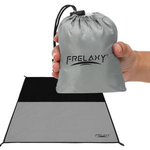 Frelaxy Pocket Picnic Blanket, Waterproof Sandproof Beach Mat, Compact Camping Tarp for Festivals, Hiking, Travel, Outdoor Recreation (57'' x 60'', Grey)