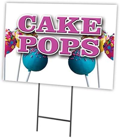 SignMission Cake POPS 18"x24" Yard Sign & Stake | Advertise Your Business | Stake Included Image On Front Only | Made in The USA, 18" X 24" Single Sided