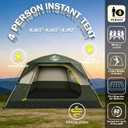 Camping Tent 4 Person Instant Pop Up Tents for Camping, Green 4 Person