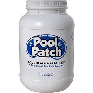 Pool Patch 10lb White Pool Plaster Repair Kit Large Area Project Professional Cement-Based Marcite & Gunite Patch Covers 5 Sq. Ft. Includes Liquid Bonding Agent Permanent Structural Repair