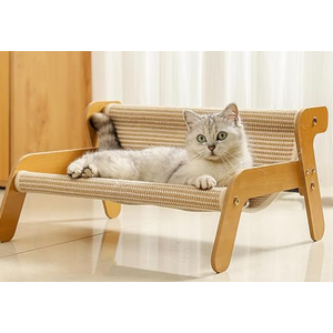 Cat Hammock, 2-in-1 Cat Scratch Pad and Cat Couch for Most Cats, Sisal Cats Scratcher Bed for Home Indoor, Cat Hammock Gifts for Cats